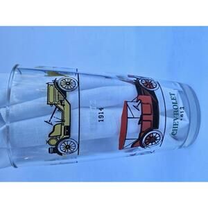 Vintage Car Tumbler – Anchor Hocking 1910s Auto Theme, 16 oz Collectible Glass